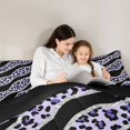 thumbnail image 4 of Homewish Chic Purple Polkadots Bedding Comforter Set, Leopard Cheetah Print King Bedding Sets, Modern Fashion Style Reversible Bed Sheets, Ultra Soft Bedroom Decor, 4 of 7