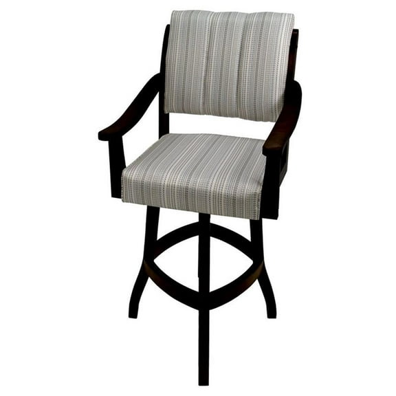 Tobias Designs Casa 30" Swivel Solid Wood Bar Stool in Natural Fun/ Black