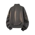 thumbnail image 4 of Mens Fall Jackets Zip Up Stand Up Collar Elastic Cuffs Trendy Casual Motorcycle Coats with Pocket Dark Gray M, 4 of 7
