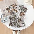 thumbnail image 3 of Grblisyd Girls 2 Piece Summer Outfit Maple Leaf Print Short Sleeve Crew Neck Camo Tops and Elastic Waist Shorts Sweatsuits Size 8, 3 of 6