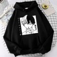 thumbnail image 1 of Sudadera con capucha de manga larga con estampado de Anime negro suelta para mujerpangjing, 1 of 4