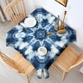 thumbnail image 2 of Blue White Tie Dye Mandala Pattern Square Tablecloth,Waterproof Square Table Cover,Wipeable Spillproof Washable Table Cover for Home Kitchen Party Decor 60"x60"(152x152cm), 2 of 6