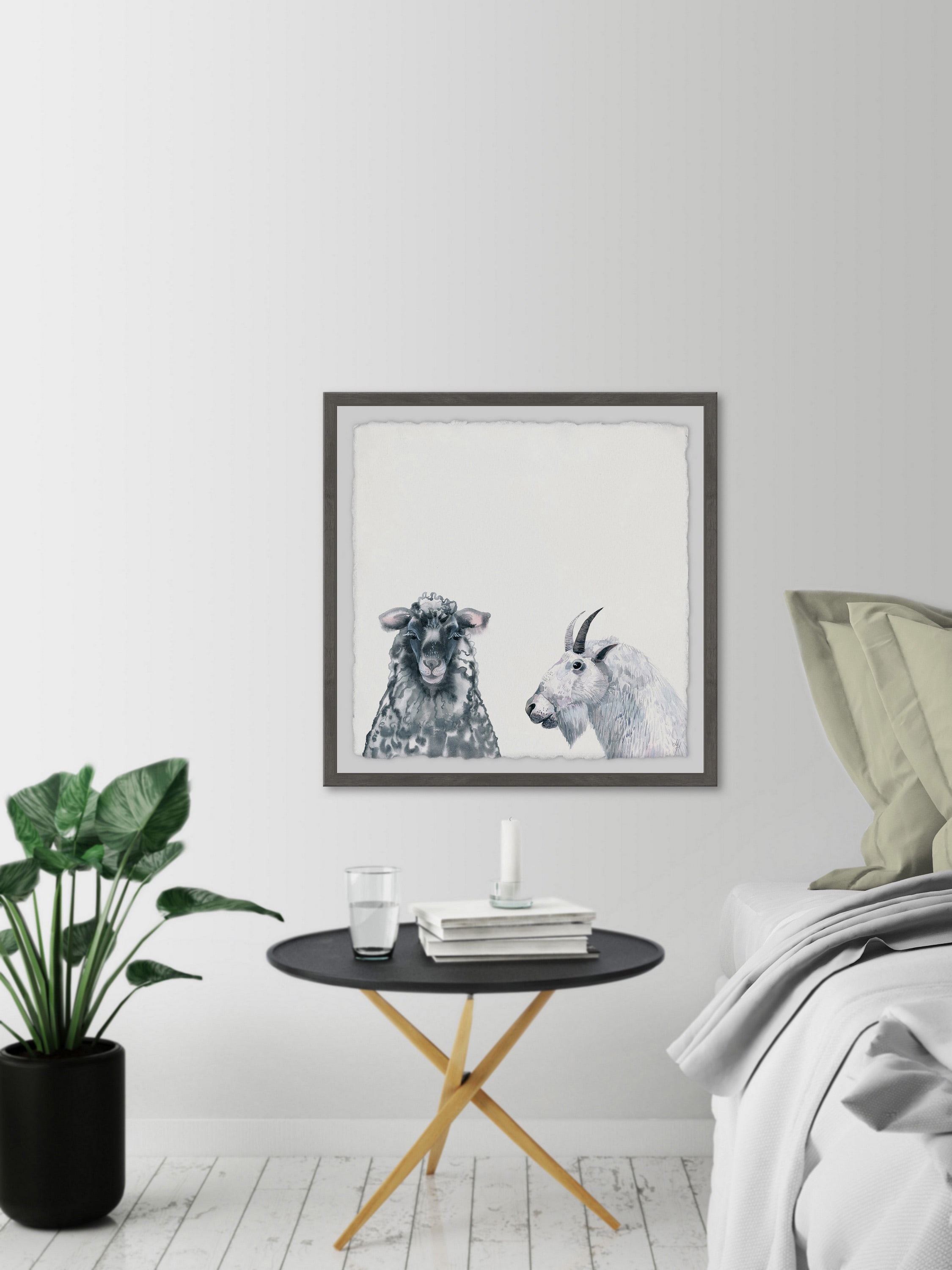 Black and White Duo Framed Painting Print