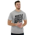 thumbnail image 3 of Hustle Before Muscle Inspiring Gym Men's Graphic T Shirt Tees Brisco Brands L, 3 of 5