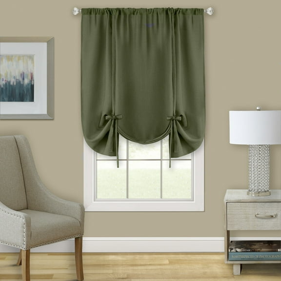 Ergode Darcy Window Curtain Tie Up Shade - 58x63 - Green