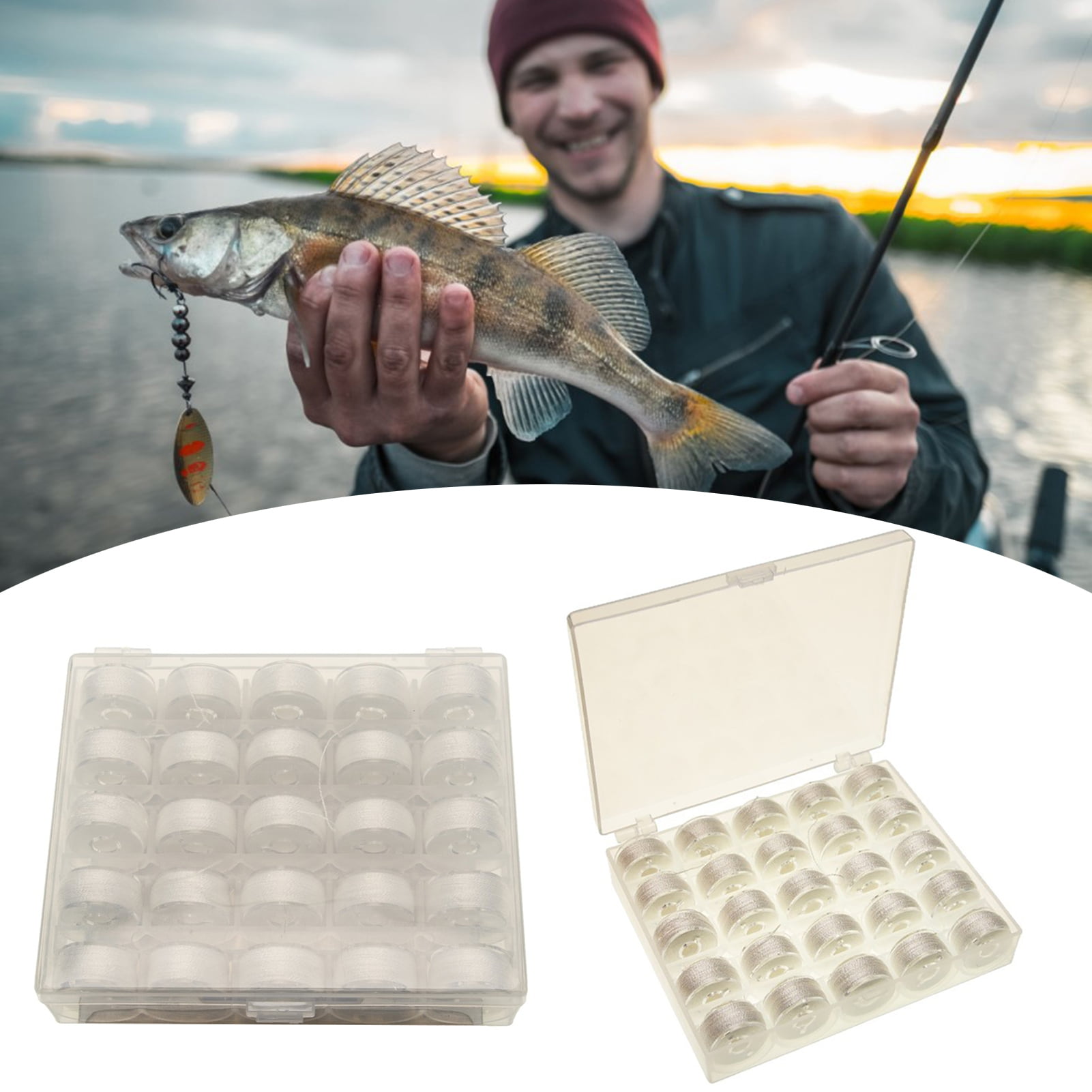 Hyasfey 25Pcs 20M Carp Fishing Water Soluble Line Invisible Quick Dissolving Binding Fishing Baits Bag White PVA Bait Line Thread Fishing Accessories