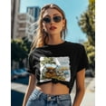 thumbnail image 4 of T Shirts for Women Short Sleeve Cotton Crewneck T-Shirt, Beach Vacation Palm Tree Camping Car Funny Yak Tee Tops Casual Basic T-Shirts, XS-5XL Black M, 4 of 7