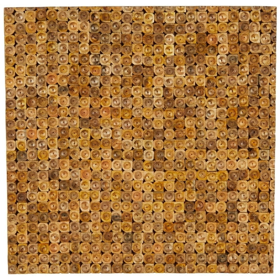 DecMode Brown Mango Wood Handmade Stacked Tree Trunks Abstract Wall Decor