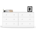 thumbnail image 6 of Pemberly Row Contemporary 6 Drawer Double Dresser in White, 12.46" L x 56.34" W x 26.89" H, 6 of 13