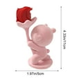 thumbnail image 5 of Fufafayo under $5 3Pcs Flocked Bear with Rose, Flocking Bear Ornament, Forever Rose Flower Arrangement, Valentine's Day Decorative Gift, Resin Bear with Rose, Desktop Table Decor, 5 of 9