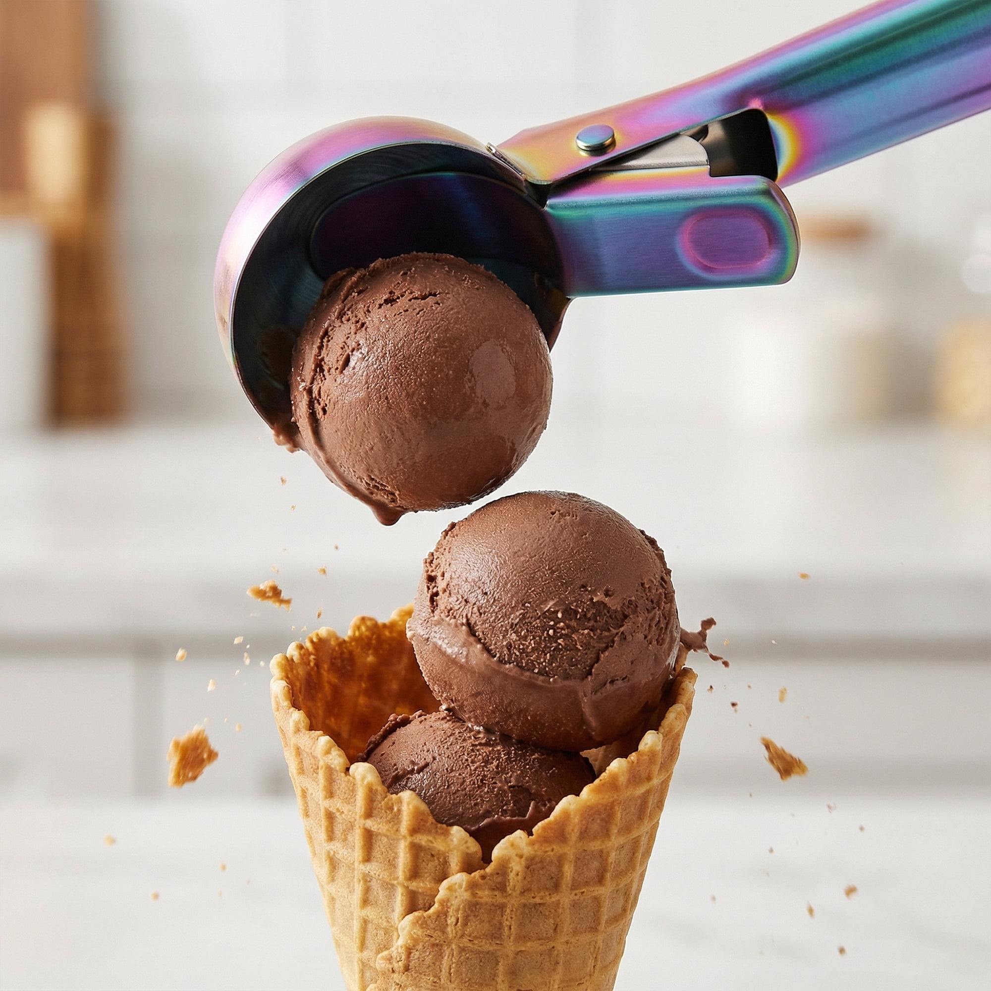 Unique Bargains Stainless Steel Pop-out Scooper with Handle Colorful