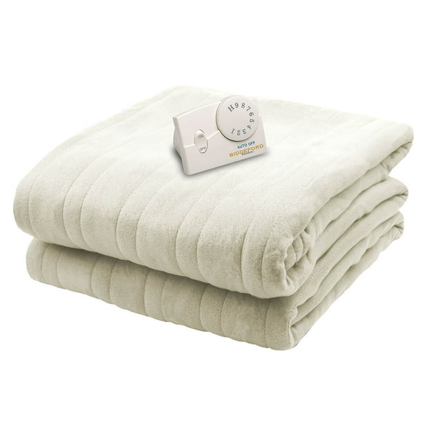 Biddeford Blankets Comfort Knit Fleece Heated Electric Blanket, Queen