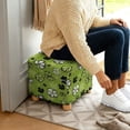 thumbnail image 5 of SCRAWLGOD St. Patrick's Day Shamrock Print Black Green Stretch Square Ottoman Cover Nonslip Elastic Band Bottom Footrest Stool Cover Protector for Square Ottoman 13x13x15 Inch, 5 of 7