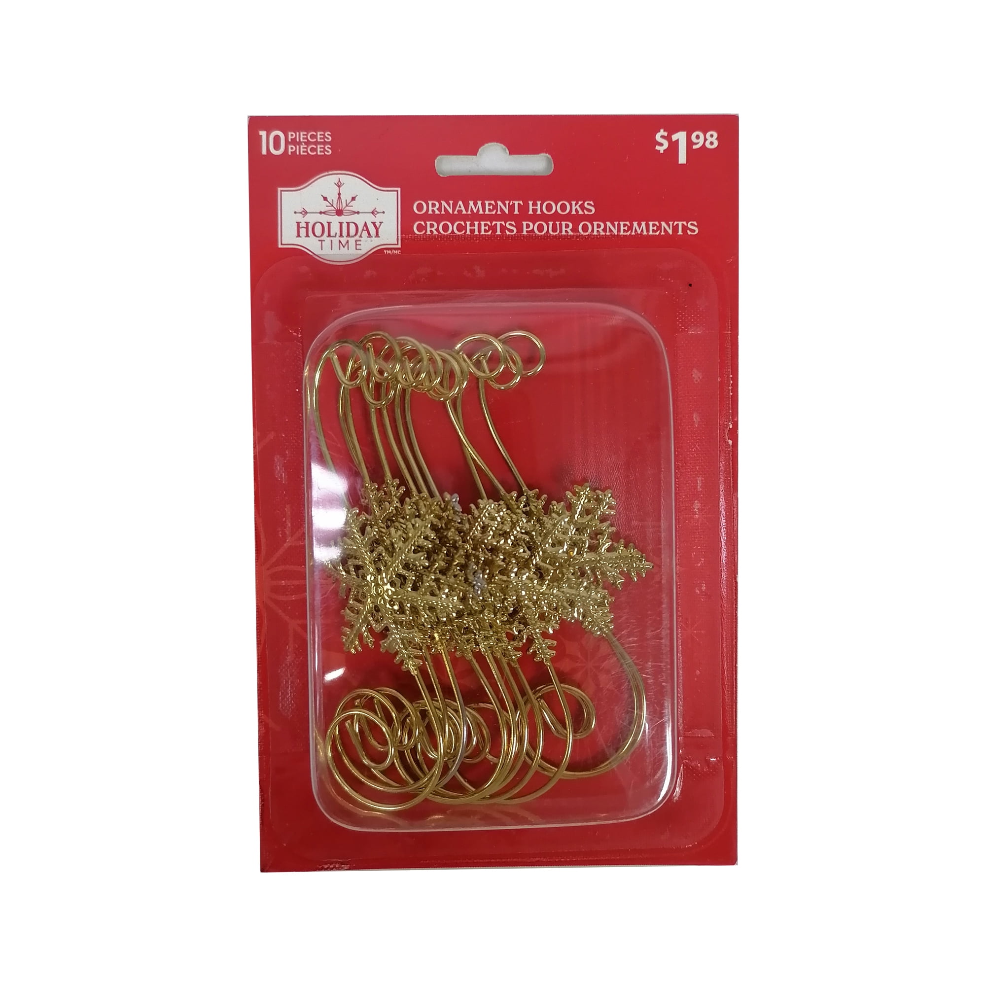Holiday Time Metal 10ct Snowflake Hooks Ornaments - Gold, Holiday Time Metal 10ct Snowflake Hooks Ornaments - Gold