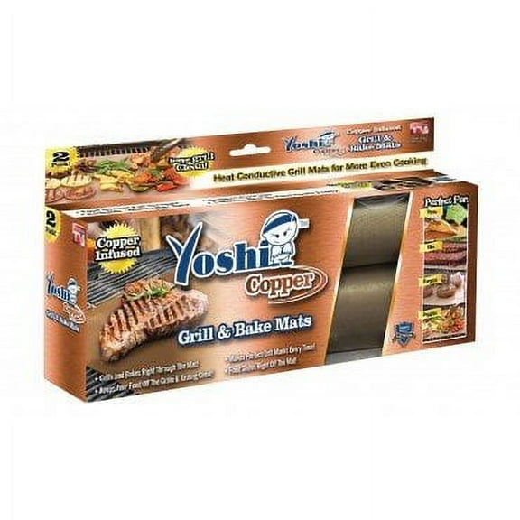 Yoshi Copper Grill Mats; Heavy Duty Up to 500 Degree; (2 grill Mats) Reusable., Grill Mats By TheHellCat