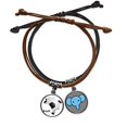 thumbnail image 1 of Soccer Brazil Map Shape Brazil Slogan Bracelet Rope Hand Chain Leather Elephant Wristband, 1 of 1