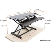 Stand Steady FlexPro Hero Standing Desk Converter - 37 Sit to Stand Desk with Keyboard Tray
