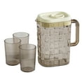 thumbnail image 2 of Shrysg 2L/Gallon Dishwasher-Safe Transparent Plastic Beverage Pitcher - 8.26x7.48x3.74 Inches - Beige - Ribbed Design with Lid & Handle - Perfect for Home, Bar, Restaurant, 2 of 8