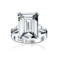 thumbnail image 4 of Bling Jewelry Womens Art Deco 10CT Emerald Cut Engagement Ring Sterling Silver, 4 of 7