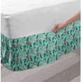 thumbnail image 2 of Rose Bed Skirt, Pastel Romantic Bouquets Lovers Themed Garden Art Valentines Day, Elastic Bedskirt Dust Ruffle Wrap Around for Bedding Decor, 4 Sizes, Coral Jade Green and Seafoam, by Ambesonne, 2 of 2