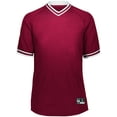 thumbnail image 2 of Holloway Sportswear M Boys Retro V-Neck Baseball Jersey Scarlet/White 221221, 2 of 4