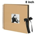 thumbnail image 1 of MGFED Scrapbook Photo Album 8x8 Inch DIY with Cover Photo Pocket, Black, Kraft Paper, Silk Ribbon Craft Paper, 30 Pages, 1 of 9