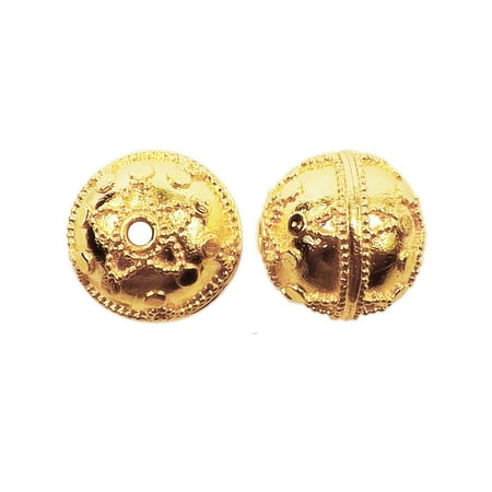 Bali Style Vermeil Beads - 18K Gold Overlay Bali Bead BG-108