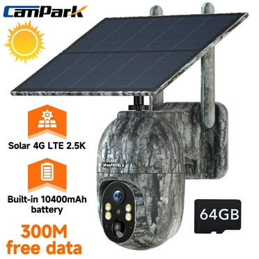 CAMPARK Cellular Trail Camera Wireless 4G LTE, Solar Game Camera with 360°Pan 90°Tilt, 2.5K Night Vision, Live View, Waterproof IP66, PIR Motion, No WiFi Hunting Security Cam with SIM &SD Card