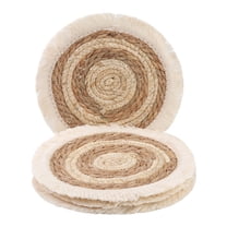 Unique Bargains Set of 4 Farmhouse Placemats for Dining Table Brown 9.8inch