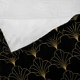 thumbnail image 4 of Ambesonne Art Deco Fleece Throw Blanket Black Vintage Line Shells 70"x90" Black and Sand Brown, 4 of 5