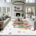 thumbnail image 3 of Easter Rabbit Eggs Area Rugs 6'x9', Small Throw Rugs for Kitchen Dining room, Spring Pink Daisy Flowers Butterfly Pastoral Indoor Outdoor Rug Non-Slip Low Pile Carpet Runner Reversible Floor Mats, 3 of 8