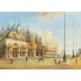 thumbnail image 2 of Carlo Grubacs 18x14 Black Ornate Wood Framed Double Matted Museum Art Print Titled - Venice, the Basilica of Saint Mark, 2 of 5