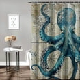 thumbnail image 2 of Orinice  Octopus Bathroom Sets with Shower Curtain and Rugs and Accessories, Nautical Teal Shower Curtain Sets, Beach Sea Ocean Shower Curtains for Bathroom,Summer Bathroom Decor  60x72, 2 of 7