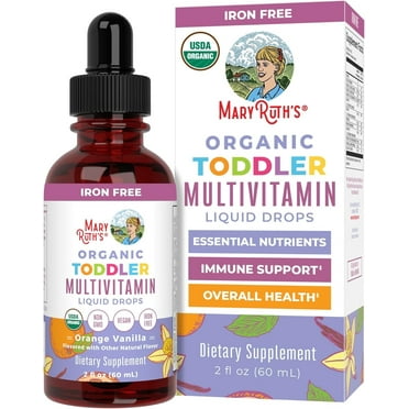 MaryRuth's Children's Organic Multivitamin Liquid Drops, Immune Support for Toddlers, 2 fl oz, Unisex
