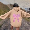 thumbnail image 7 of Yuanlong Womens Hoodies Oversized Pink Bow Graphic Long Sleeve Hooded Sweatshirts Spring Stylish Fashion Comfort Clothes, 7 of 7