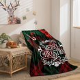 thumbnail image 4 of Manta navideña de cuadros rojos de búfalo para sofá, cama, manta de felpa difusa, decoración navideña para habitación, manta de franela polar súper suave, ligera y cálida para todas las estaciones, 4 of 8