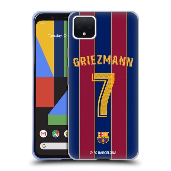 Head Case Designs Officially Licensed FC Barcelona 2020/21 Players Home Kit Group 1 Antoine Griezmann Soft Gel Case Compatible with Google Google Pixel 4 XL