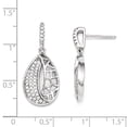 thumbnail image 2 of Sterling Silver Brilliant Embers CZ Teardrop Dangle Post Earrings, 2 of 2