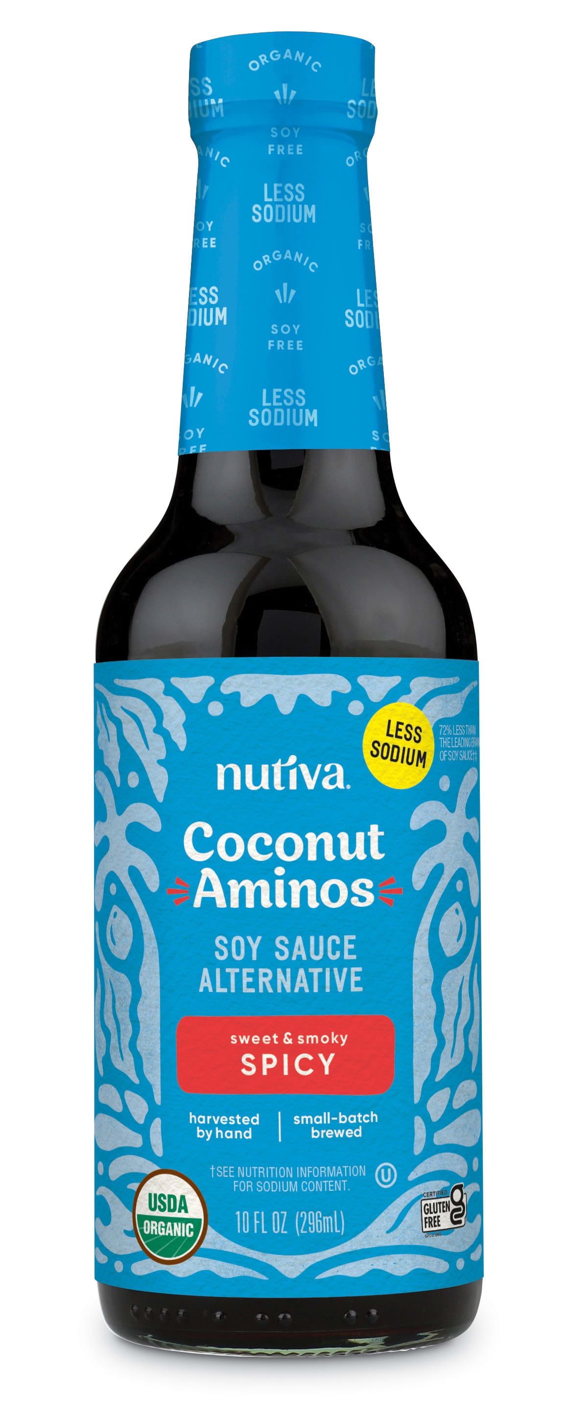 (2 pack) Nutiva, Spicy Coconut Aminos Organic Soy Free Seasoning Sauce & Marinade, 10 fl oz