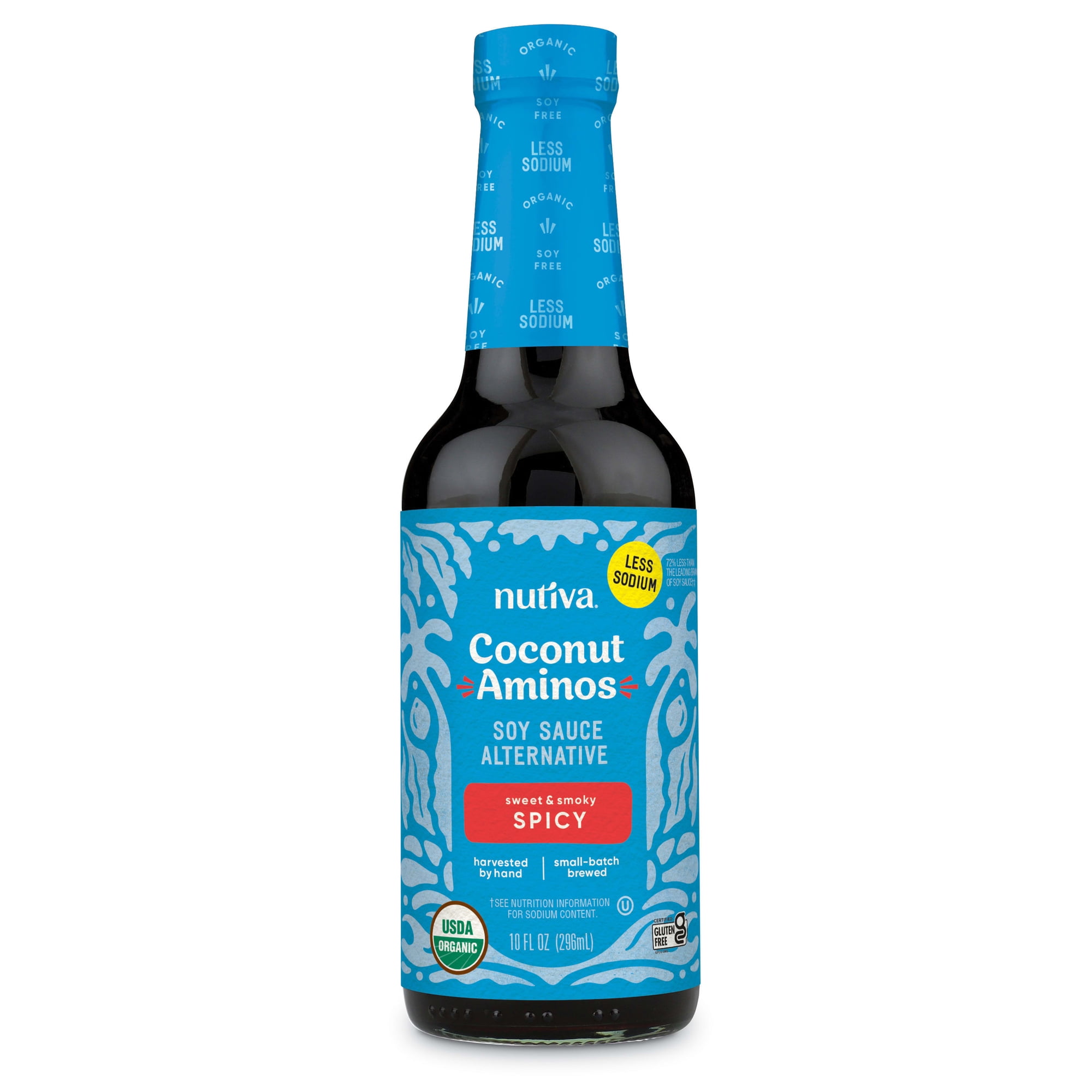Nutiva, Spicy Coconut Aminos Organic Soy Free Seasoning Sauce & Marinade, 10 fl oz