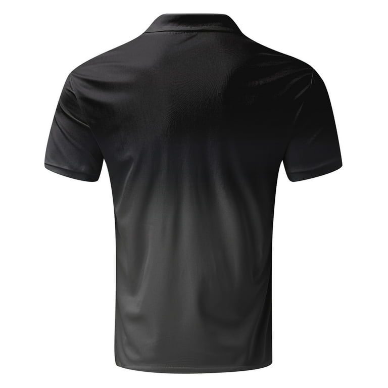 B91xZ Workout Shirts Mens Fashion Casual Sports Gradient Lapel Short Sleeve  Shirt Top Long Sleeve T Shirt Men Polo Shirts For Men Grey L 