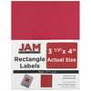 "JAM Paper Shipping Address Labels, Large, 3 1/3"" x 4"", Red Kraft, 120/pack"