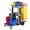 Gray/18 gal bag, 6 Buckets, 1 Wringer, variant on Restaurantware-Clean Tek Professional 3-Shelf Janitor Cart With Wheels, 1 Cleaning Trolley With Cover And 18 Gallon Bag - Includes 1 Locking Cabinet, Heavy-Duty, Gray Plastic Janitorial Cart
