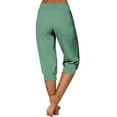 thumbnail image 6 of UAMVSH Workout Capris Pants for Women Summer Casual Athletic Yoga Pants Trendy Print Loose Cropped Pants with Pockets, 6 of 6
