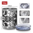 thumbnail image 3 of 12oz Tumblers Black White Tie Dye Mandala Pattern Vacuum Insulated Stainless Steel Travel Tumbler Cups Mug with Lid and Straw for Beer,Coffee,Beverages with Cleaning Brush for Cold & Hot Drinks, 3 of 5