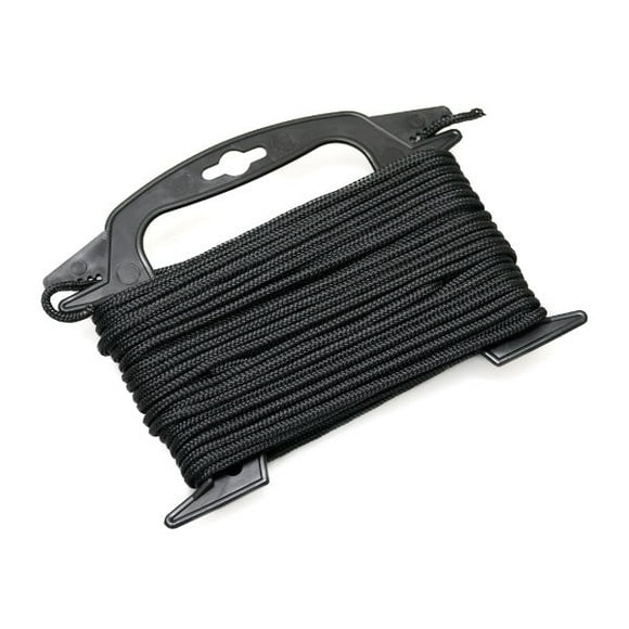 Yak Gear Boat Anchor Rode 01-0054 Diamond Braid; 3/16 Inch Diameter x 75 Foot Length; Black; Nylon; With Winder