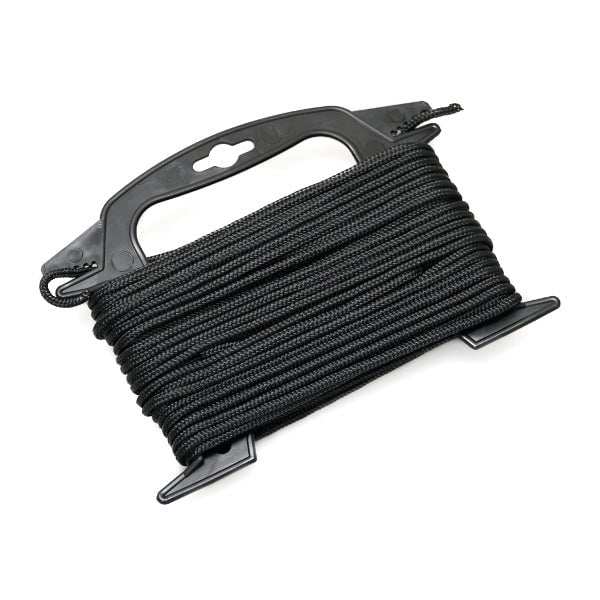 Yak Gear Boat Anchor Rode 01-0054 Diamond Braid; 3/16 Inch Diameter x 75 Foot Length; Black; Nylon; With Winder