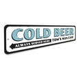 thumbnail image 3 of Cold Beer Always Served Here Novelty Sign, Metal Wall Decor - 4x18 inches, 3 of 4