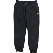 Reebok Mens Vector Logo Lounge Athletic Track Pants, Black, Large