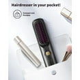 thumbnail image 2 of Portable Cordless Hair Straightener Brush, Bopcal Mini Straighten Brush Comb for Travel, 300M Negative Ion, 6 Temp, 10000mAh USB-C, Black, 2 of 7